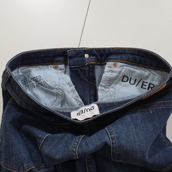 DU/ER Jean Women 28x29 Blue Straigh Leg Stretch Performance Preppy Grunge Comfy - Picture 13 of 16